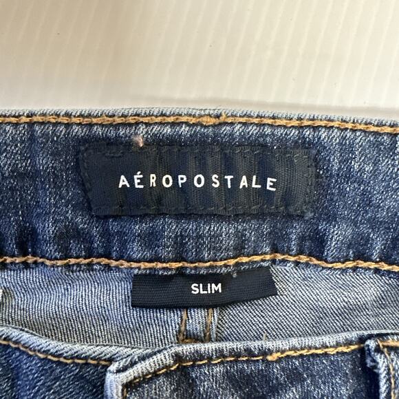 Aeropostale Jeans Men’s 30x32 Slim Straight Mid Rise Medium Wash Denim - Picture 10 of 12